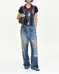 Andersson Bell - Denim & Cargo Trompe L'oeil Mesh Pants - Unisex