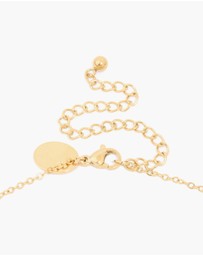 Lovisa - Waterproof Gold Plated Stainless Steel Pearl & Square Pendant Necklace Set