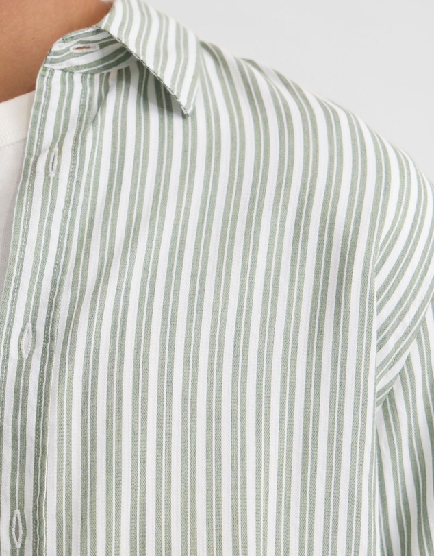 Oxford - Leyton Short Sleeve Stripe Linen Shirt