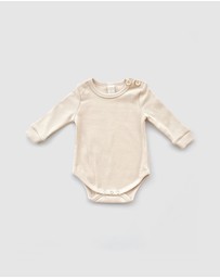 WITH LOVE FOR KIDS - Basics Thick Ribbed Long Sleeve Onesie - Babies