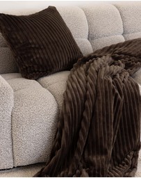 Bambury - Channel Square Cushion Chocolate