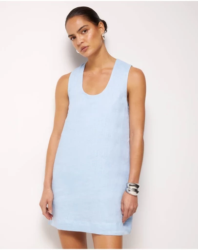 AERE - Orla Linen U-Neck Mini Dress