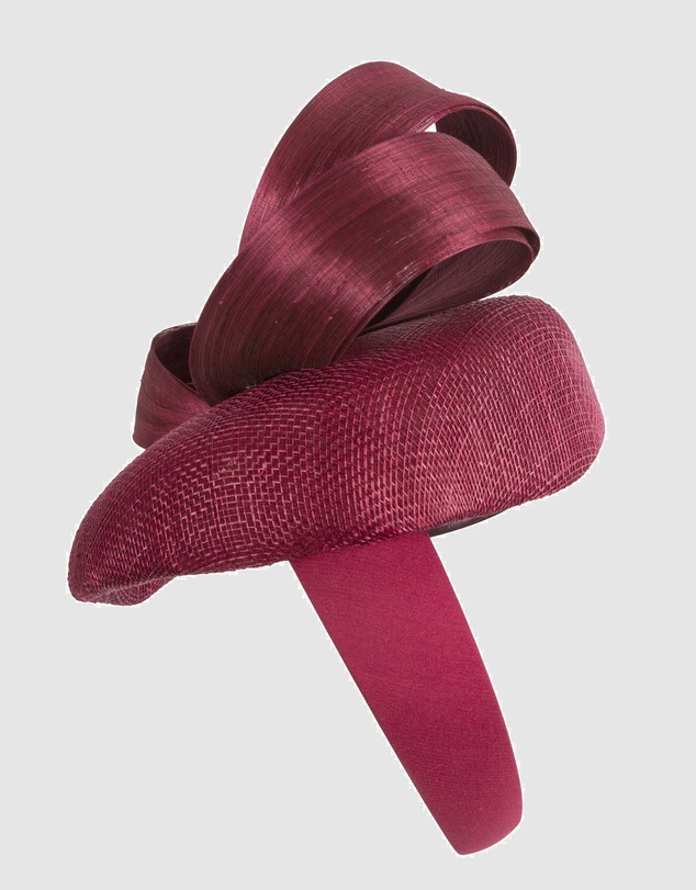Max Alexander - Wine Pillbox Racing Fascinator