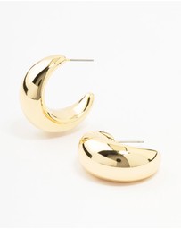 Lovisa - Gold Plated Brass Extra Large Thick Hoop Earrings