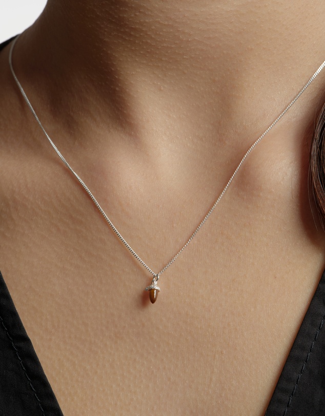 Karen Walker - Micro Acorn & Leaf Necklace