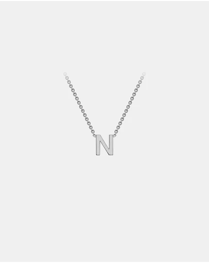 Zoe Olivia - 9K White Gold Initial N Necklace