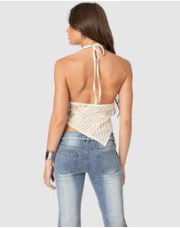 EDIKTED - Quinta Lacey Asymmetric Halter Top