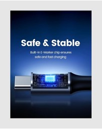 Ugreen - UGREEN 90 Degree Angle USB-C Male to USB-C Male 100W Braided Cable 2m