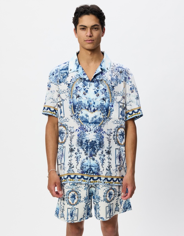 Camilla - Short Sleeve Camp Collared Shirt