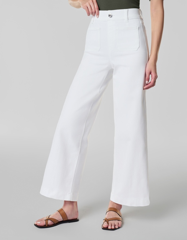 Spanx - Airessentials-Cropped Wide Leg Jeans - White