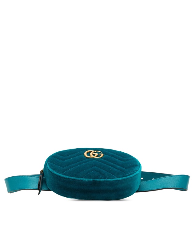 Pre-Loved by Azura Reborn - Pre-Loved GG Marmont Velvet Matelasse Belt Bag