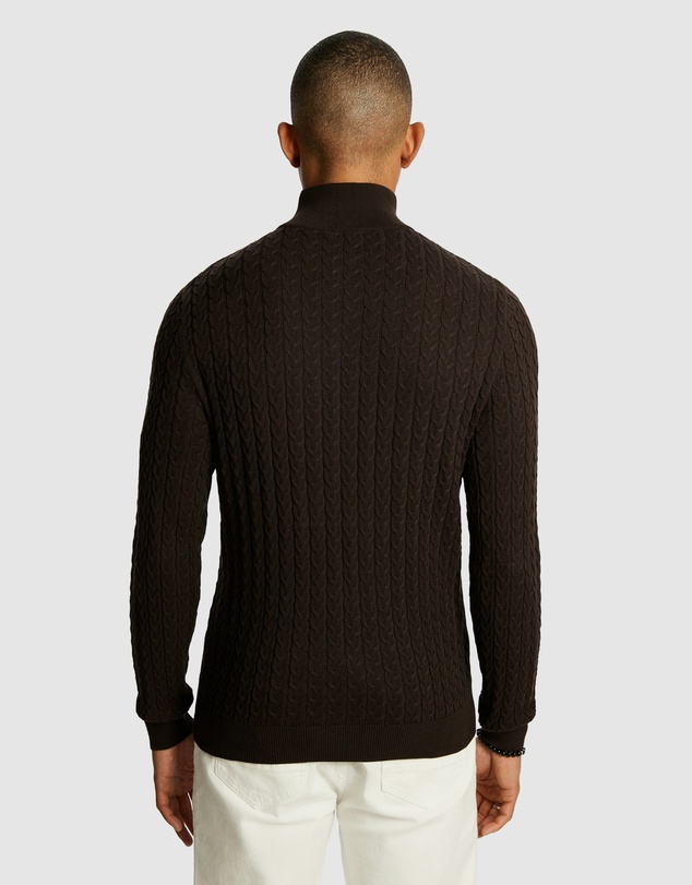 yd. - Eddie 1/4 Zip Cable Knit Jumper