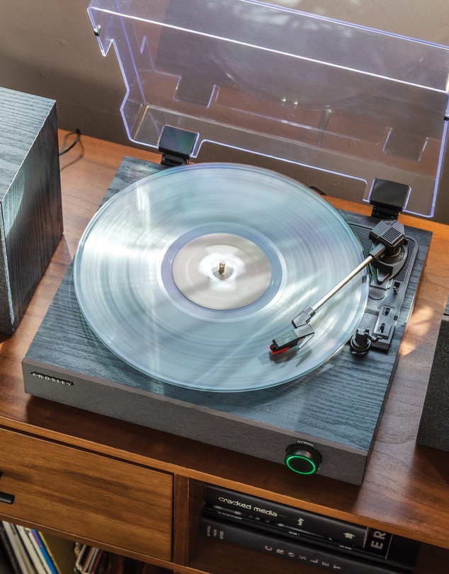 Crosley - Crosley Zane 3-Speed Bluetooth Vinyl Record Player Turntable, with Matching Stereo Speakers - Black