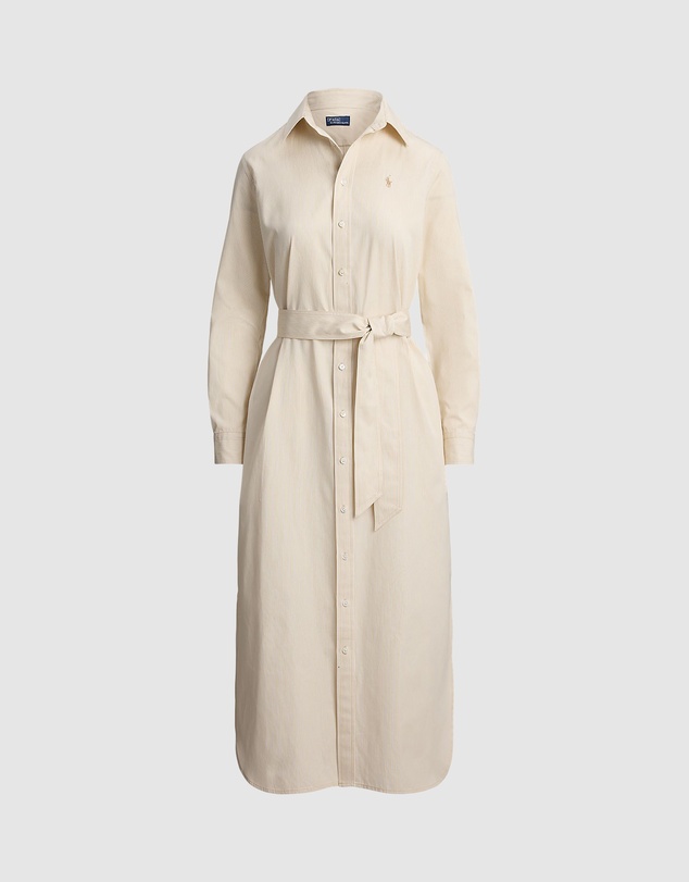 Polo Ralph Lauren - Belted Striped Cotton Shirtdress