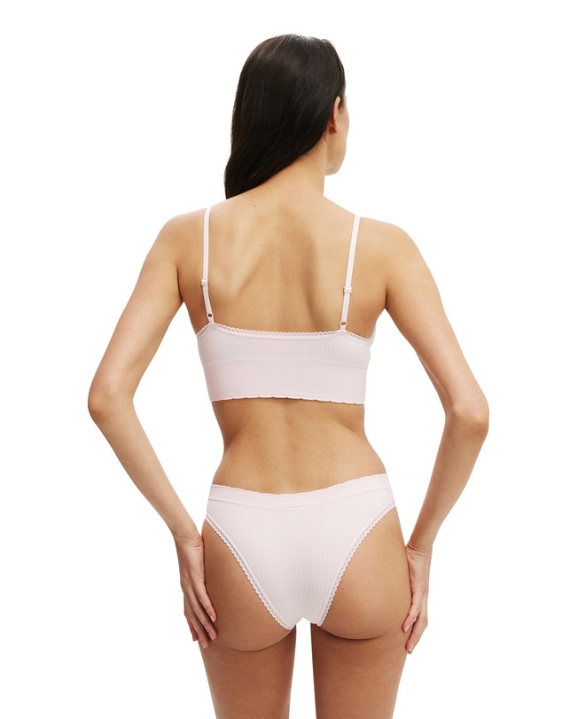 Cotton On Body - Seamless Longline Lace Trim Bralette