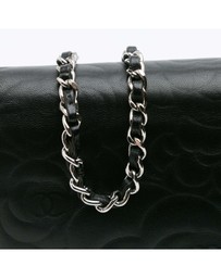 Pre-Loved by Azura Reborn - Pre-Loved Camellia Embossed Lambskin Wallet On Chain