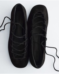 & Other Stories - Lace-Up Leather Ballerina
