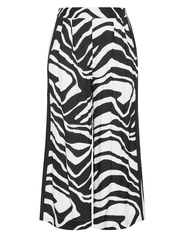 City Chic - Plus size Chiara Abstract Print Wide Leg Pant - black
