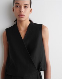 COS - Tie-Detail Linen-Blend Wrap Waistcoat