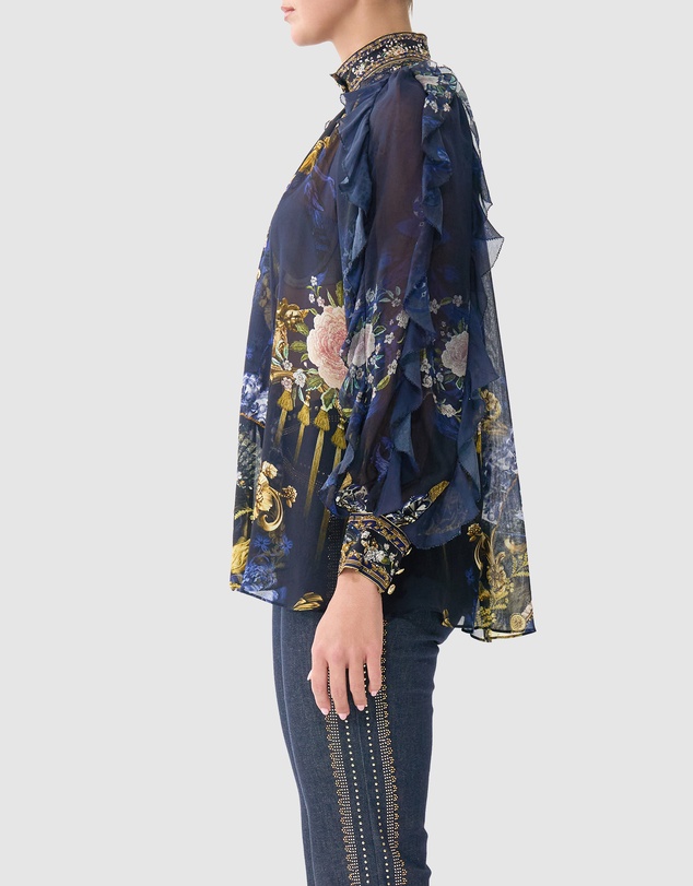 Camilla - Relaxed Blouse With Frill Sleeve Detail