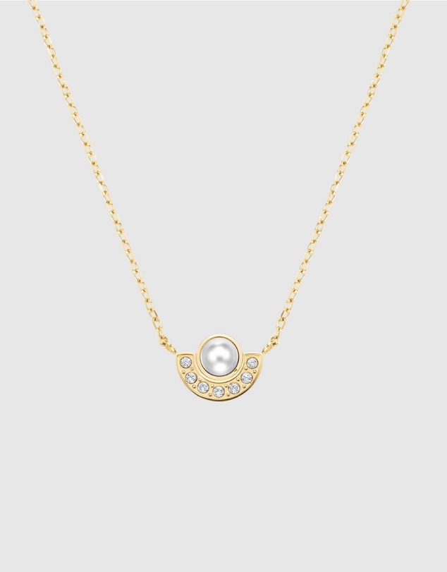 Rosefield - Modern Pearl Circle Gold-Tone Necklace