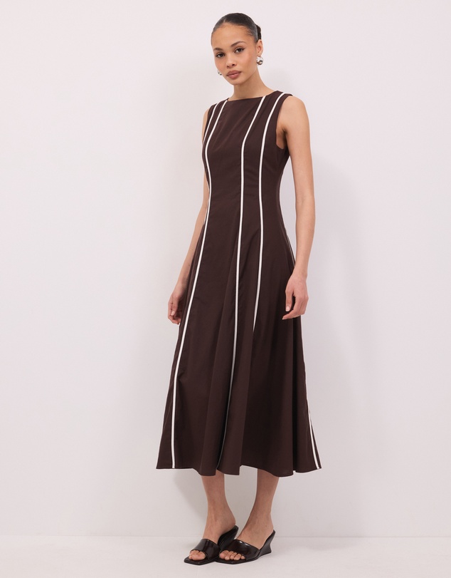 Calli - Zara Contrast Seam Midi Dress