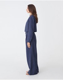 Forcast - Ami Cropped Linen Jacket