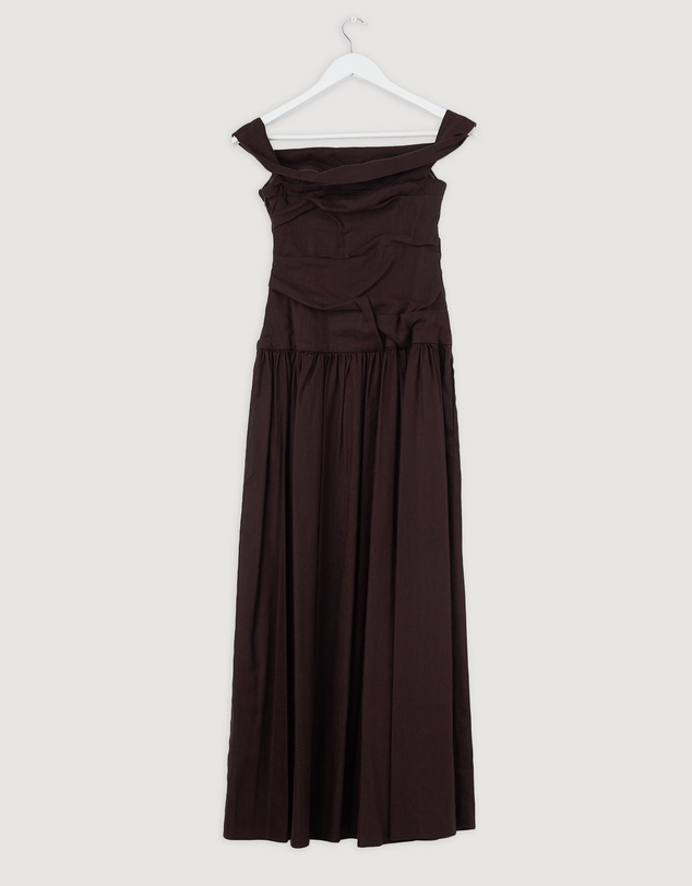 Revibe - Repaired Shona Joy Brooks Off Shoulder Maxi Dress - AU 6