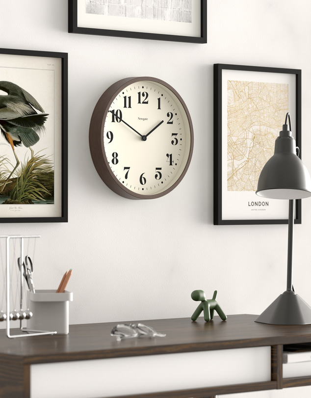 Newgate - Newgate Number Four Theatre Wall Clock-Faux Dark Wood