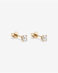 Michael Hill - Round Created White Sapphire Birthstone Stud Earrings in 10kt Yellow Gold