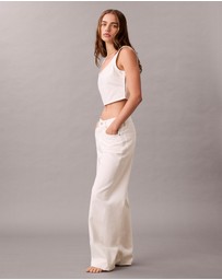 Calvin Klein Jeans - Denim Allover Monogram Cropped Tank Top