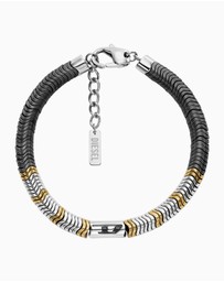 Diesel - D Logo Silver Tone Bracelet