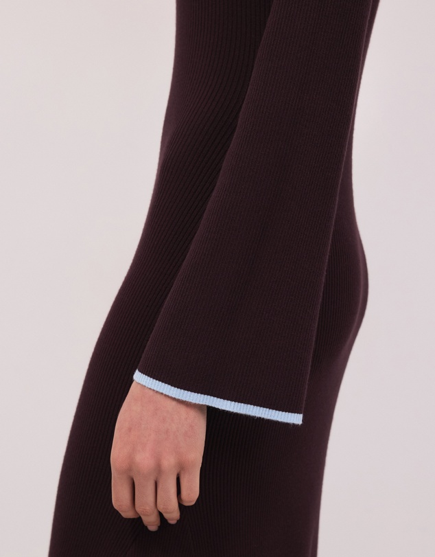 Calli - Lari Crew Neck Knit Maxi Dress