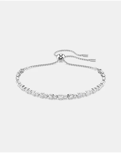 Swarovski - Matrix Tennis Bracelet, Mixed Round Cuts, White, Rhodium Plated