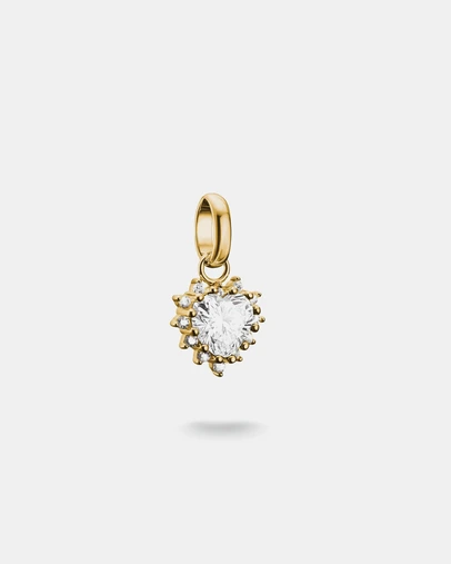 THOMAS SABO - Gold-Plated Heart Charm with Heart-Cut White Zirconia