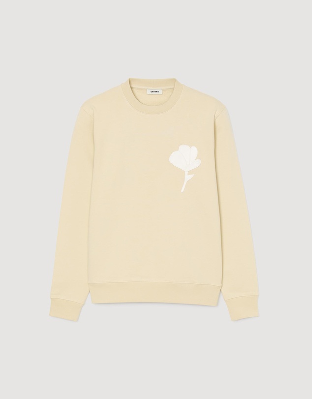 Sandro - Layered Flower Crewneck Sweatshirt