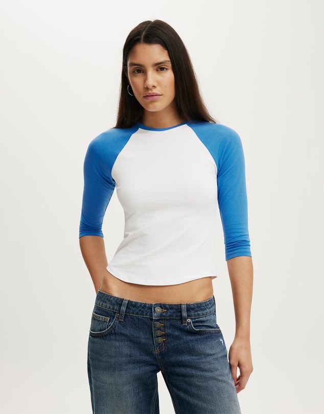 Cotton On - 90S Baby Raglan 3/4 Tee