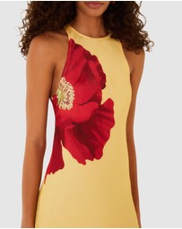 Farm Rio - Poppy Flowers Light Yellow Sleeveless Maxi Dress