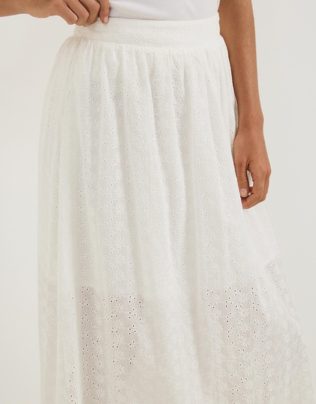 Atmos&Here - Luci Broderie Long Midi Skirt