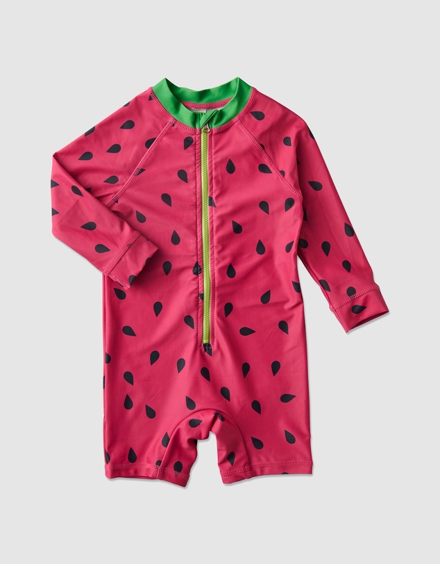 Kip&Co - Melon Baby Long Sleeve Zip Bathers - Babies