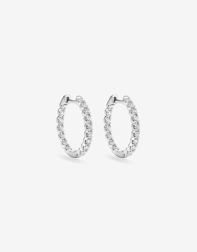 Michael Hill - 1.00TW Lab Diamond Inside Out Hoop Earrings in Silver - Small