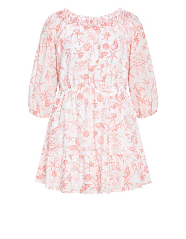 City Chic - Plus size Lorelai Print Dress - coral