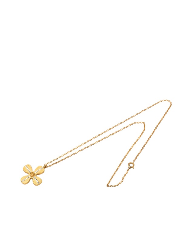 Pre-Loved by Azura Reborn - Pre-Loved Gold Plated CC Crystal Clover Pendant Necklace