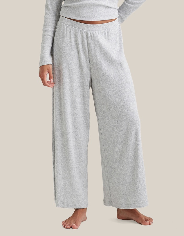 Papinelle - Soft Baby Rib Full Length Wide Leg Pant
