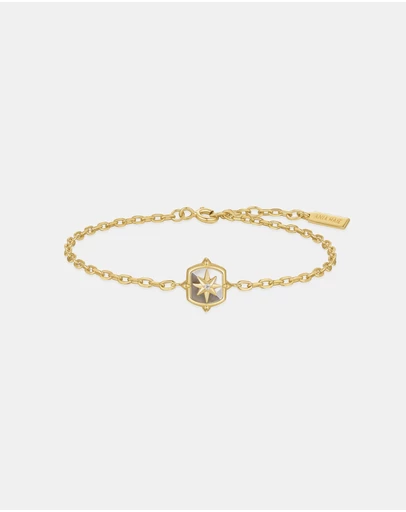 Ania Haie - Ania Haie Gold Colour-Block Mother of Pearl Star Bracelet