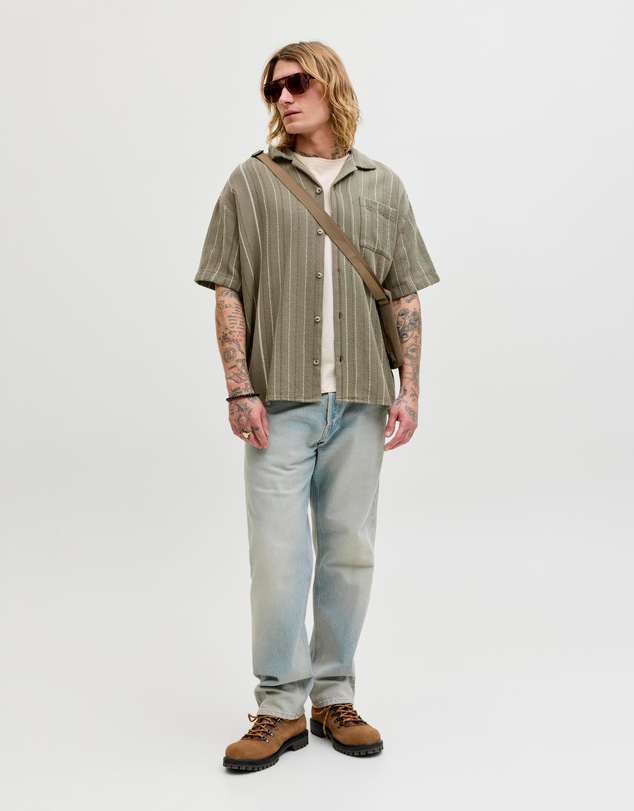 Jack & Jones - JJEBradley Striped Resort Shirt SS LN