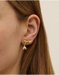 Ottoman Hands - Hammered Heart Stud Earrings