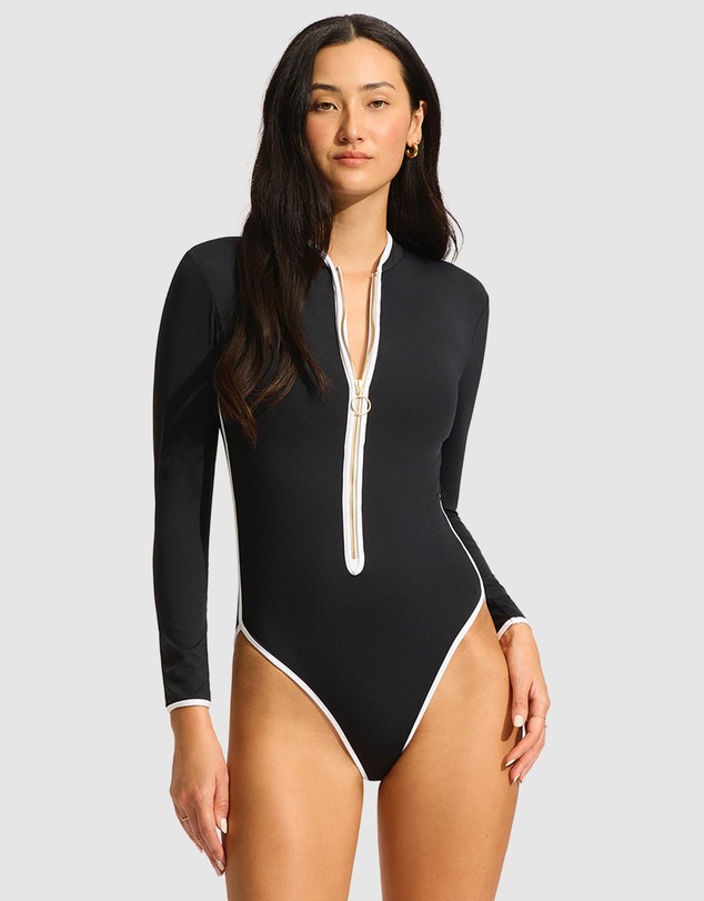 Seafolly - Longsleeve Zip Front One Piece