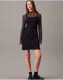 Calvin Klein Jeans - Fitted Denim Slip Dress