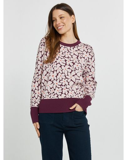 Wine Petal Jacquard